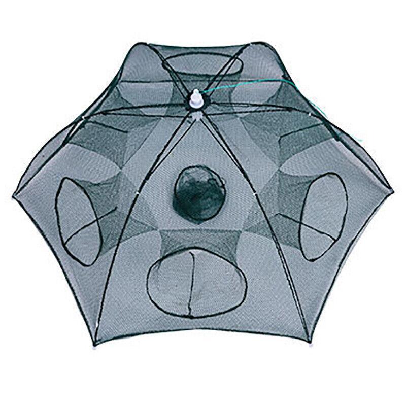 Large Fishing Net Fish Crab Yabbie Trap Minnow Crawfish Shrimp Cage Net Foldable - 10 Side 10 Holes