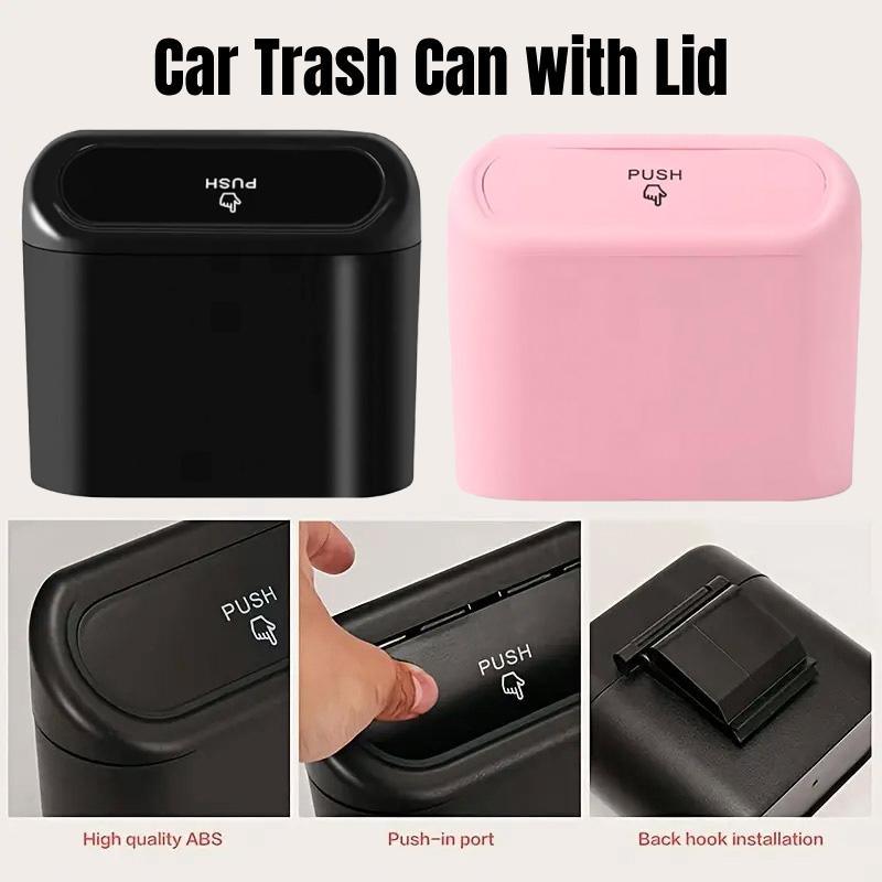 Car Wastebasket Door Mounted Multifunctional Storage Box Trash Bin Organizer - Pink