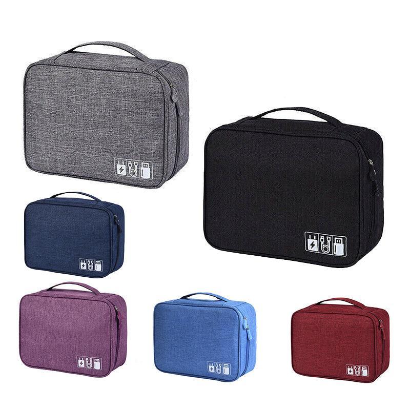 Cable Organizer Bag Charger Usb Electronic Accessories Storage Travel Case Au - Navy