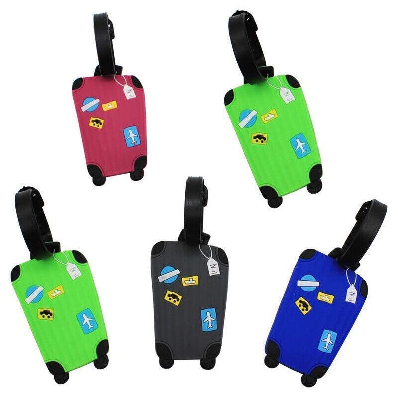 Travel Luggage Tags Set Of 2 Name Tag Address Id Labels For Suitcase Bag Baggage - Blue+Green