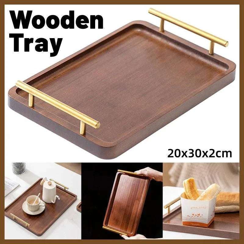 1-Piece Brown Rectangular Serving Tray