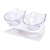 Double Cat Bowl Pet Bowls Stand Dog Elevated Feeder Food Water Raised Lifted Au - Transparency+Transparency