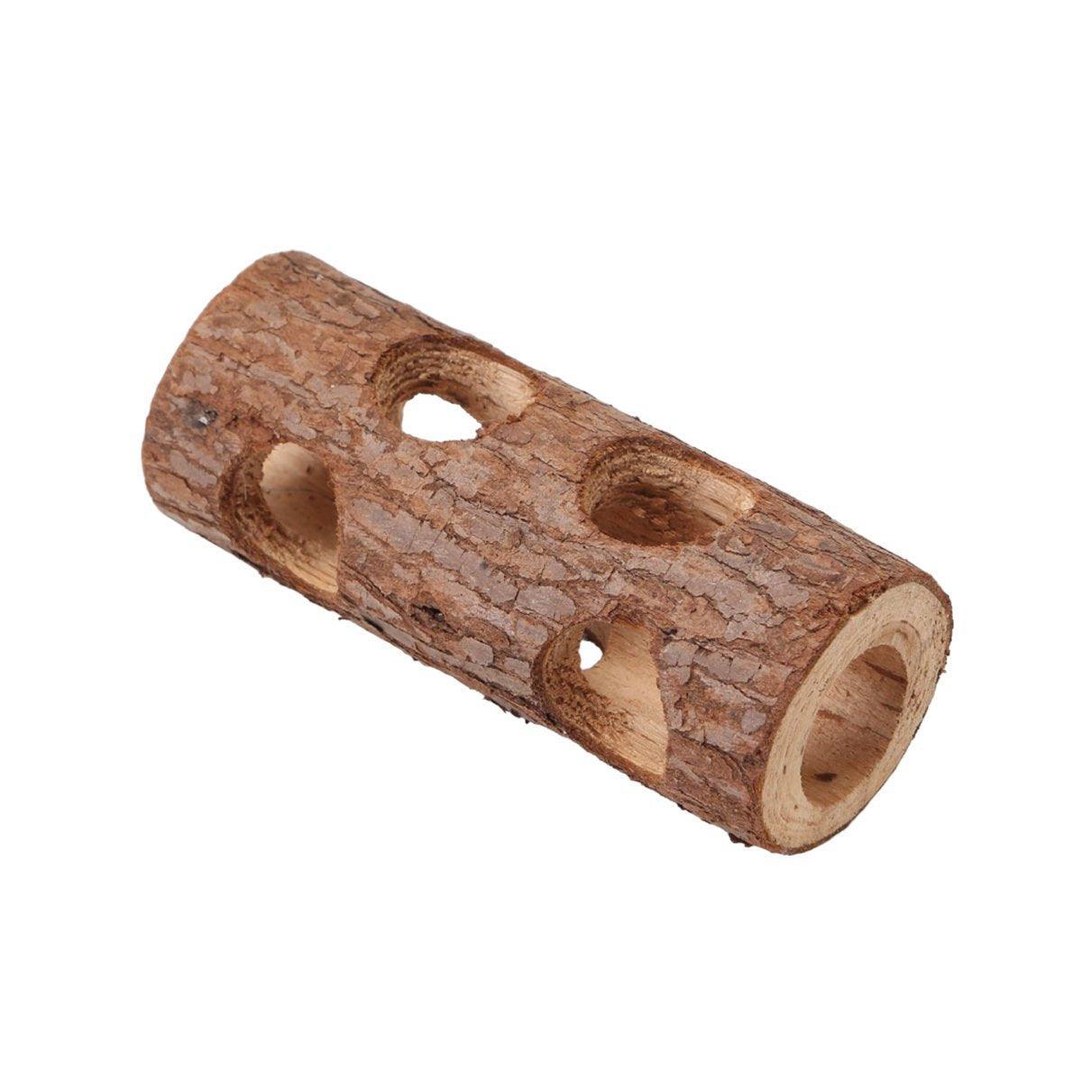 Solid Wood Hamster Pipe Rabbit Chew Toy Tree Cylinder Cross Border Pet Supplies