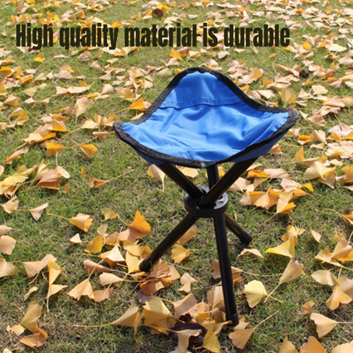 Folding Portable Beach Chair Fishing Stool Outdoor Lightweight Camping Chair - Blue