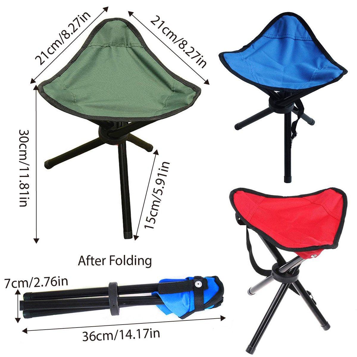 Folding Portable Beach Chair Fishing Stool Outdoor Lightweight Camping Chair - Red