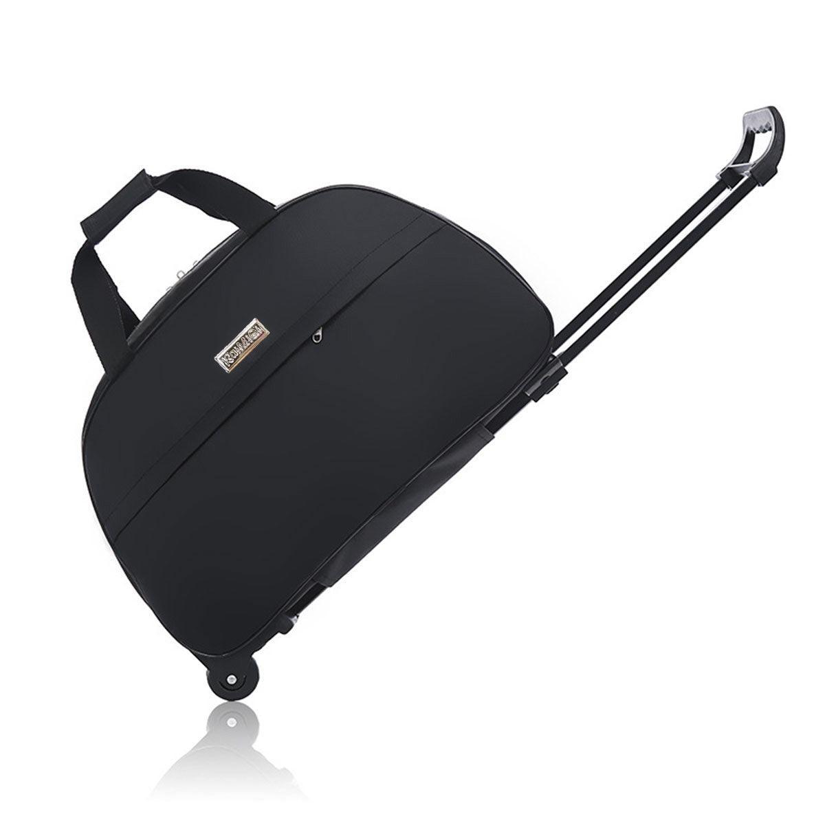 Wheeled Travel Duffle Trolley Bag Carry On Rolling Luggage Suitcase Tote Durable - Brown-20in