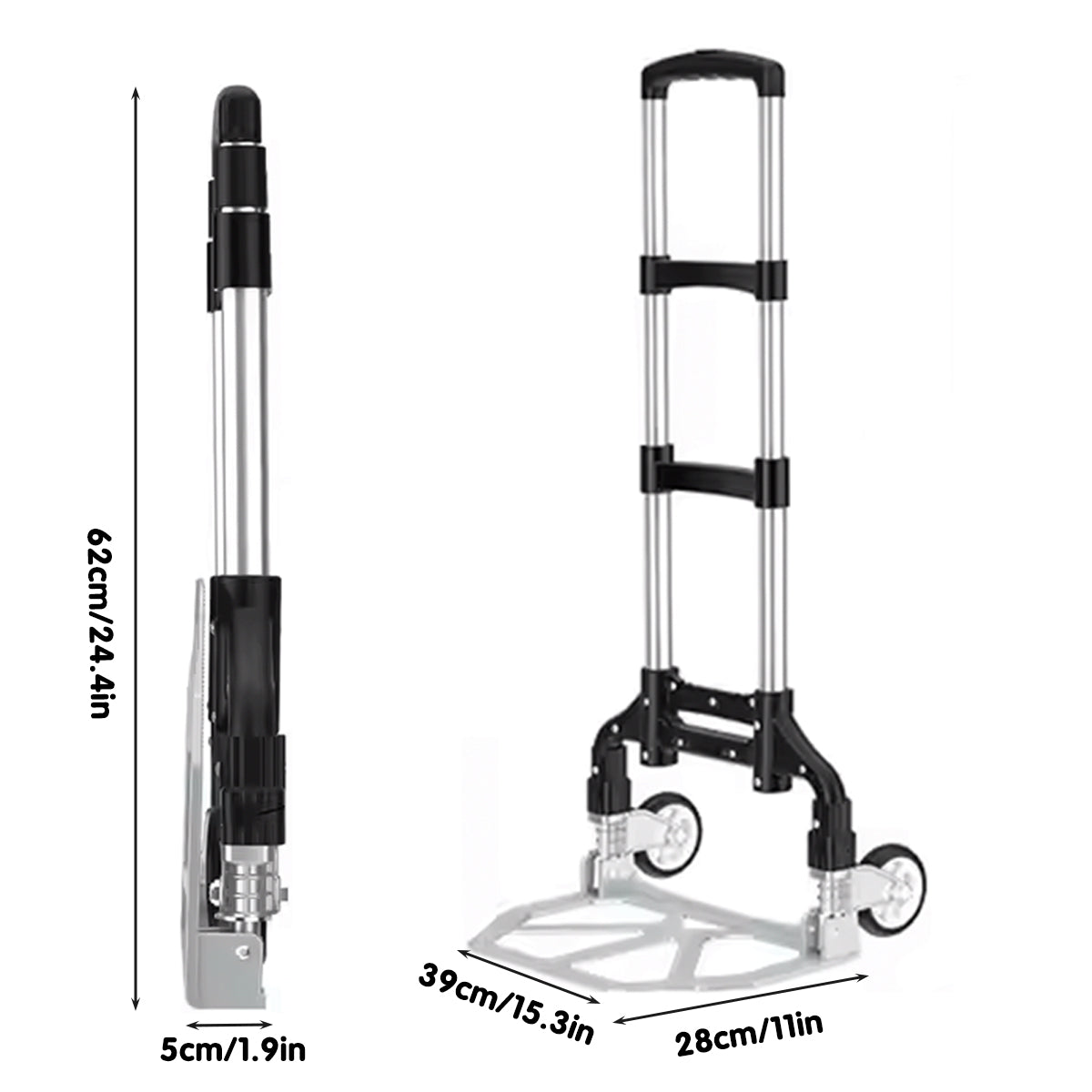 Folding Hand Trolley Cart Heavy Duty Utility Truck Portable Pull Wagon Trailer