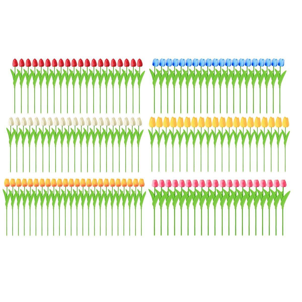 20PCS Real Touch Artificial Tulip Bouquet Fake Flowers for Home Wedding Decor - White