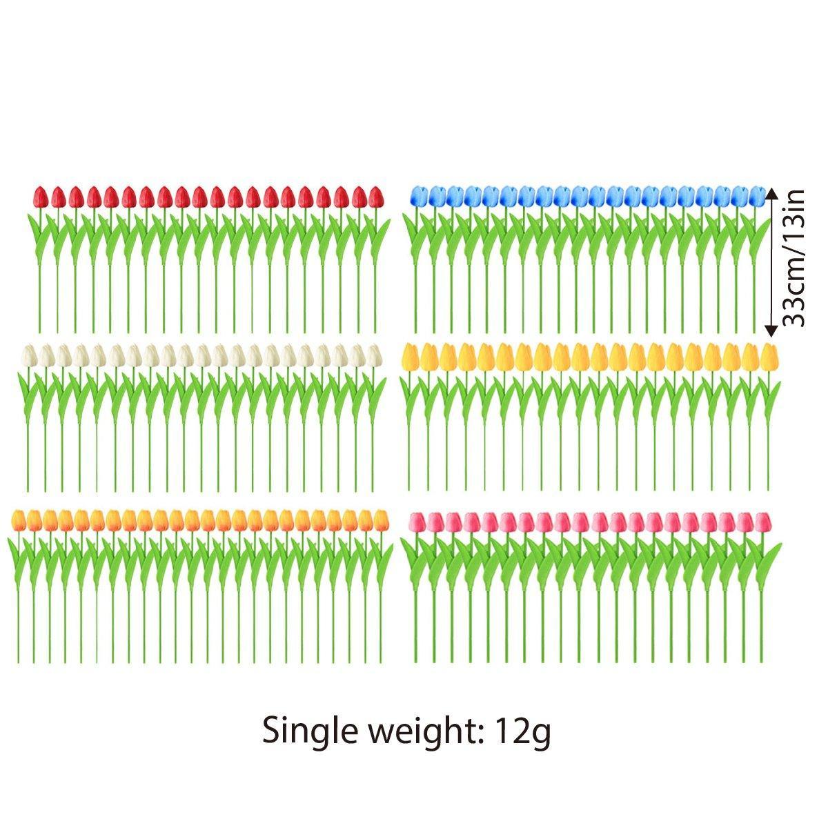 20PCS Real Touch Artificial Tulip Bouquet Fake Flowers for Home Wedding Decor - Yellow