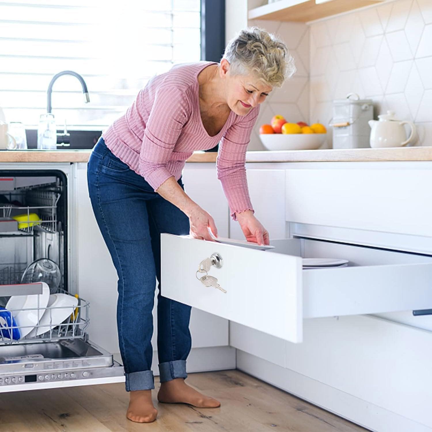 1/5/10pcs File Cabinet Drawer Milk Box Swivel Lock Small Round Security Lock - 25mm-10PCS