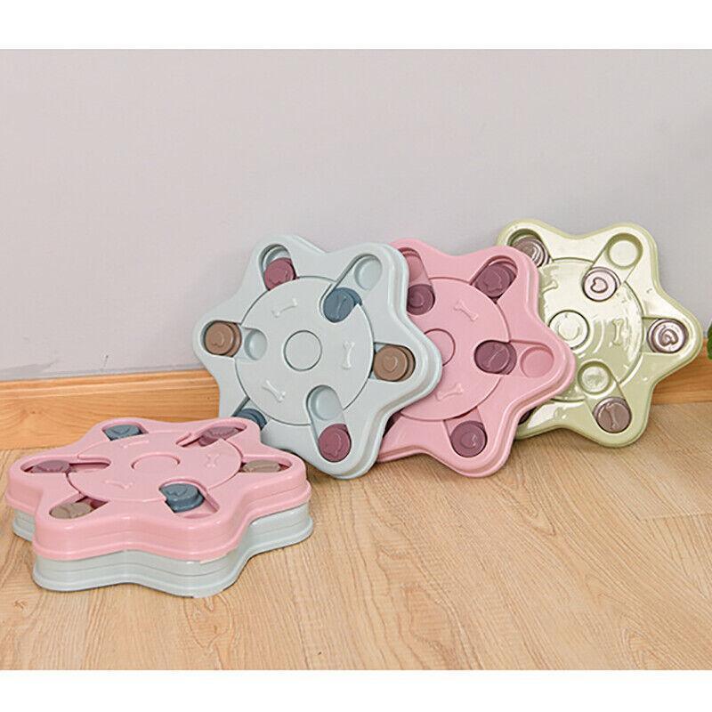 Dog Treat Dispenser Food Puzzle Toy Interactive Training Feeder Pet Supply Bowl - Claw-Pink