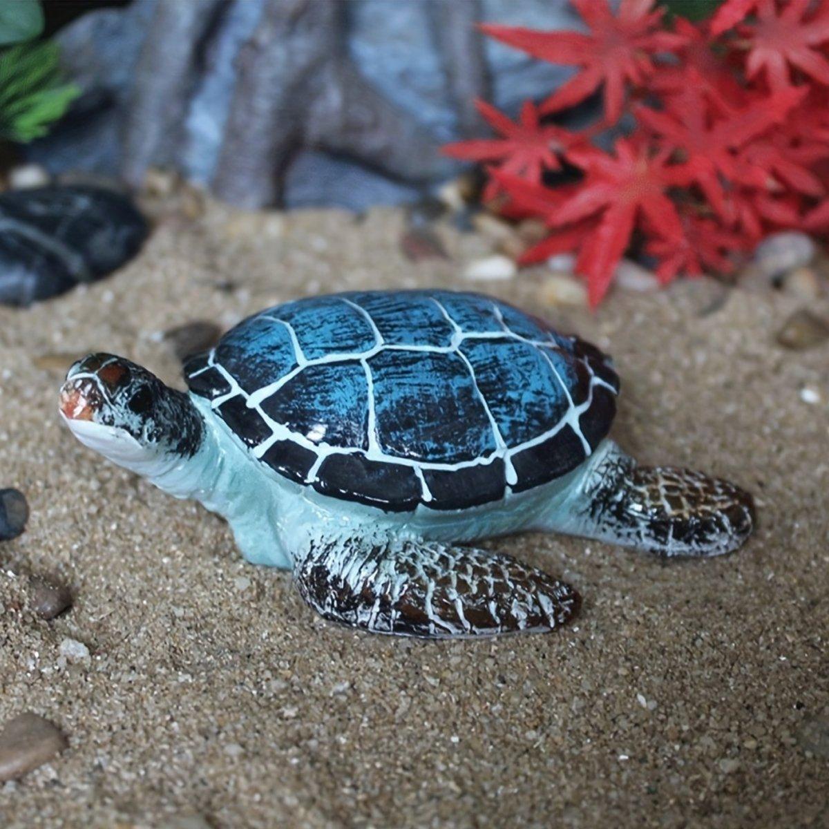 Resin Sea Turtle Aquarium Ornament Underwater Decor for Home and Fish Tank Use