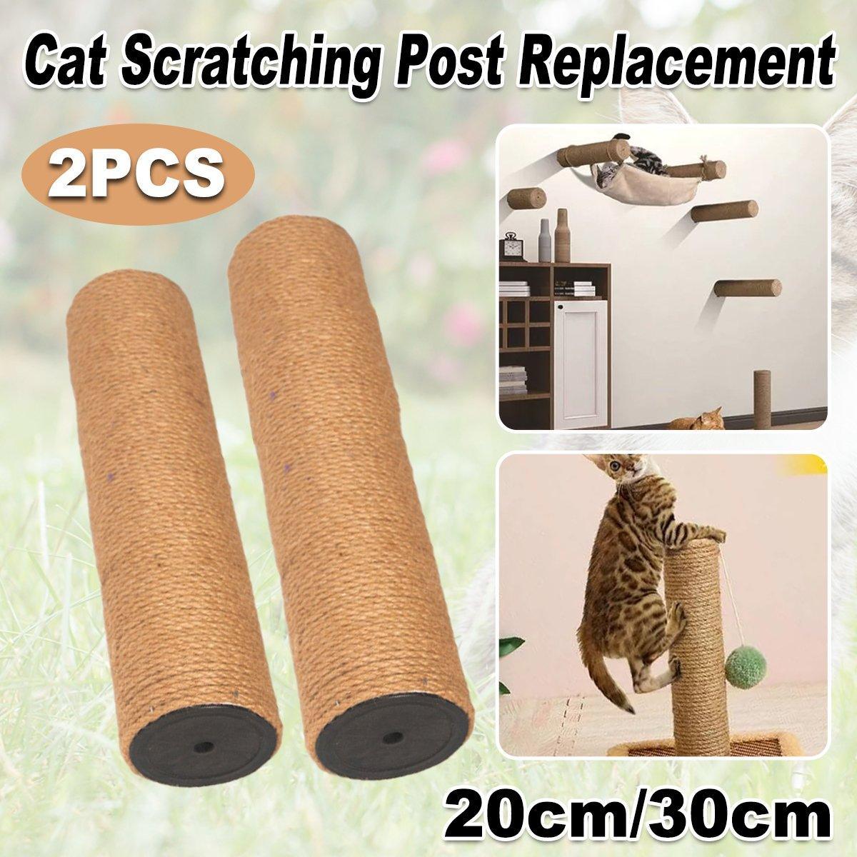 2pcs Sisal Cat Scratching Post Climbing Frame Replacement Pole for Cats Activity - 20cm