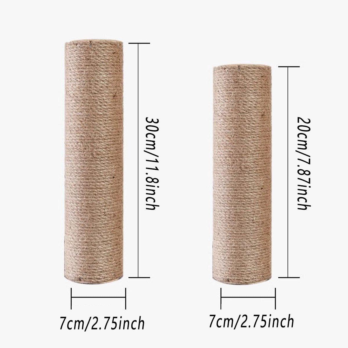 2pcs Sisal Cat Scratching Post Climbing Frame Replacement Pole for Cats Activity - 20cm