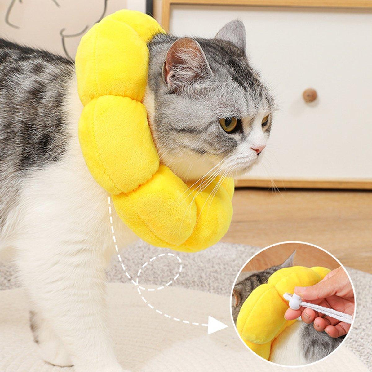 Sunflower Elizabeth Collar for Cats and Dogs Anti Licking Sterilization Headgear - M