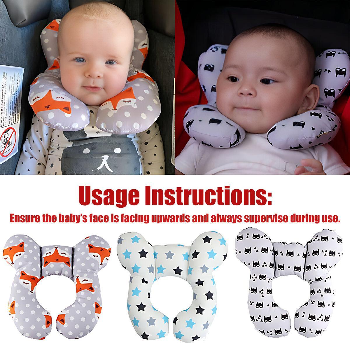 Baby Soft U-Shaped Auto Car Seat Stroller Head Neck Support Pillow Cushion Au - Cat