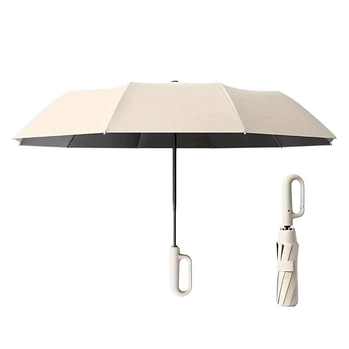 Automatic Folding UV Protection Umbrella Unisex Dual Purpose Rain Sun Umbrella - Grey