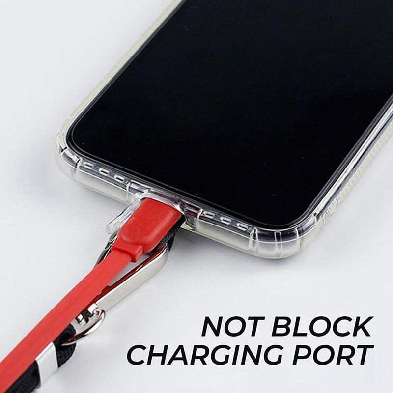 Adjustable Phone Lanyard with Patch for Most Cases Neck Strap Holder - White