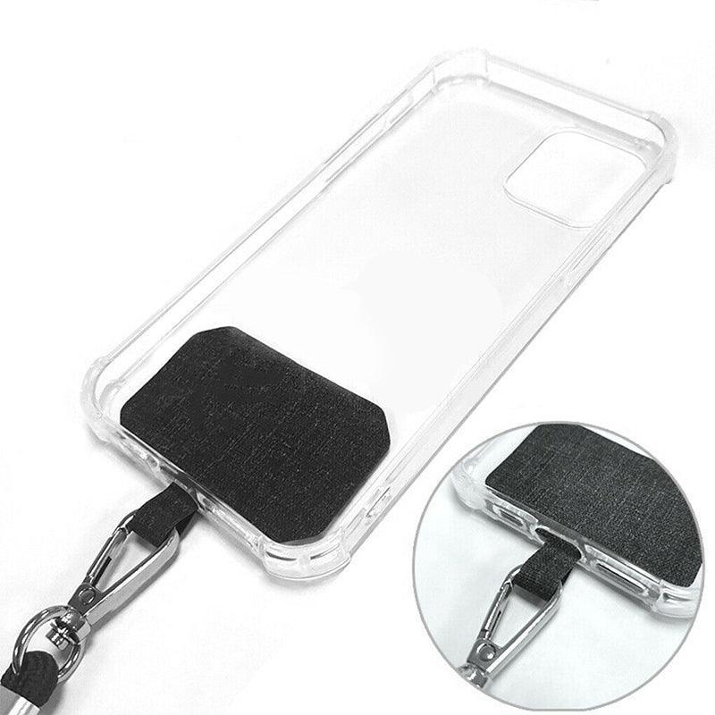Adjustable Phone Lanyard with Patch for Most Cases Neck Strap Holder - White