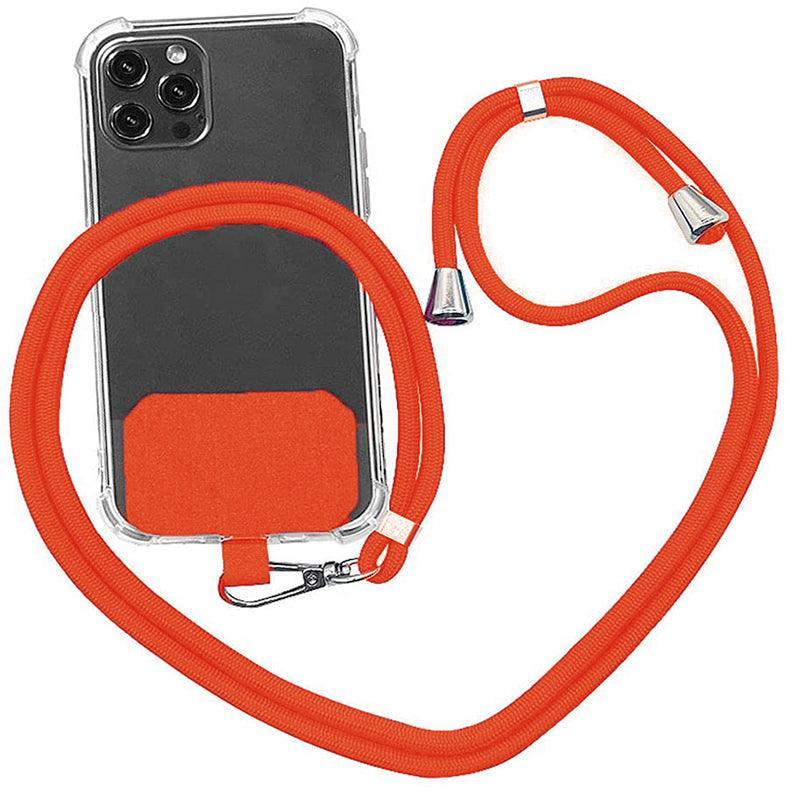 Adjustable Phone Lanyard with Patch for Most Cases Neck Strap Holder - White