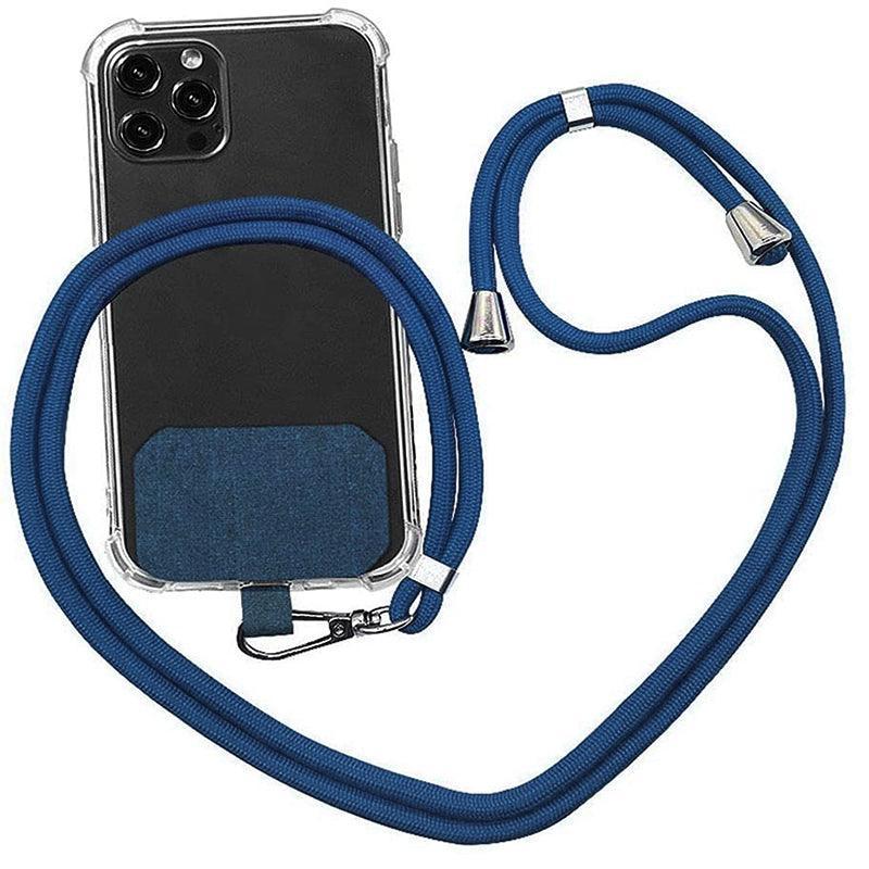 Adjustable Phone Lanyard with Patch for Most Cases Neck Strap Holder - White