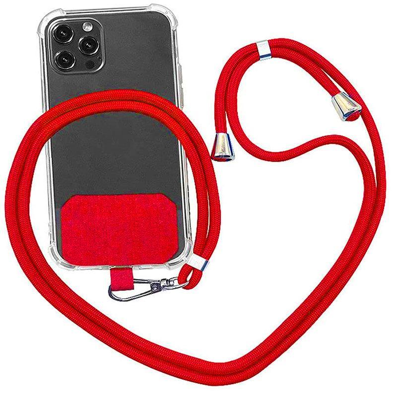 Adjustable Phone Lanyard with Patch for Most Cases Neck Strap Holder - White