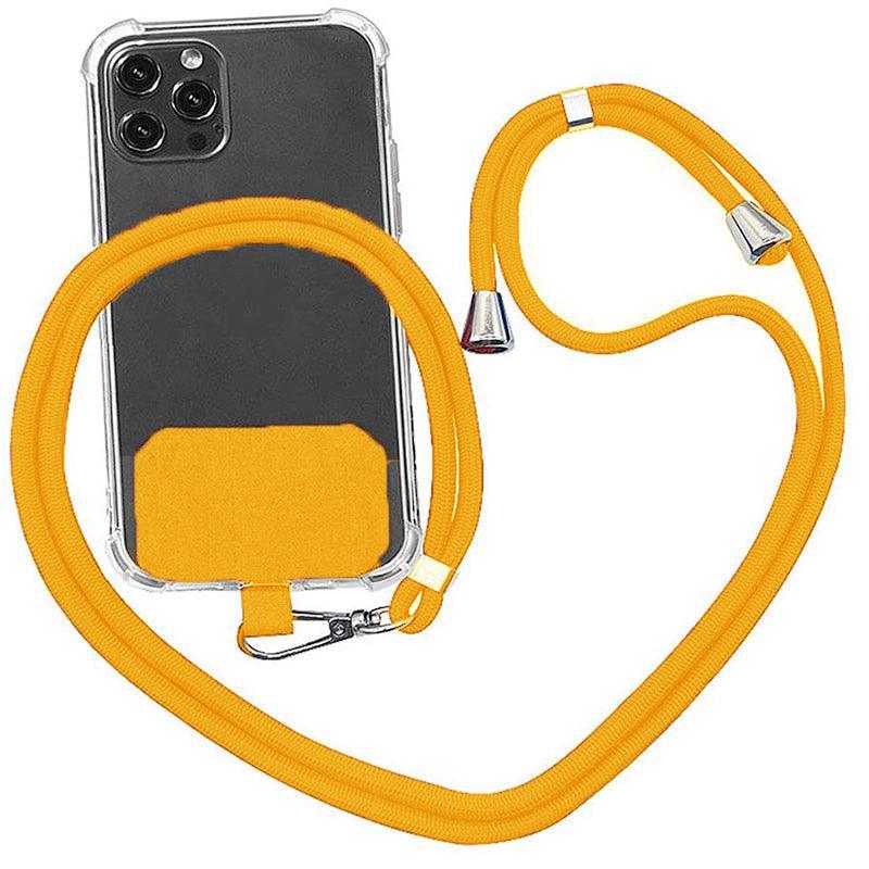 Adjustable Phone Lanyard with Patch for Most Cases Neck Strap Holder - White