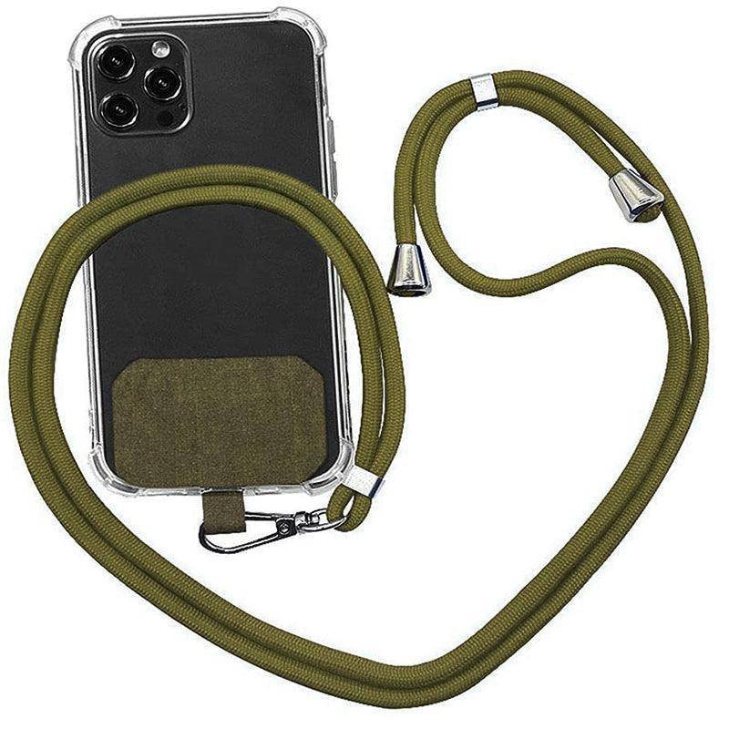 Adjustable Phone Lanyard with Patch for Most Cases Neck Strap Holder - White