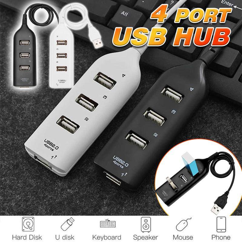 Multi Usb Hub 4 Port High Speed Slim Compact Expansion Smart Splitter Oz Au - White
