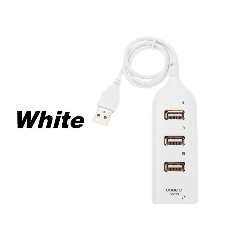 Multi Usb Hub 4 Port High Speed Slim Compact Expansion Smart Splitter Oz Au - White