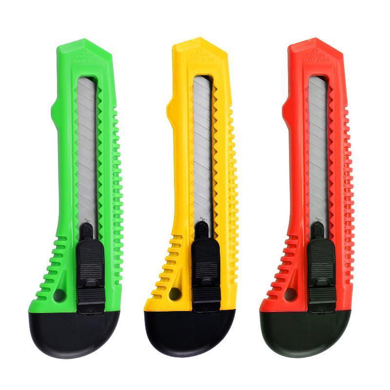 1/2/3PCS Utility Stanley Knife With Blades Blade Retractable Heavy Duty Box Cutter - Yellow-1PC