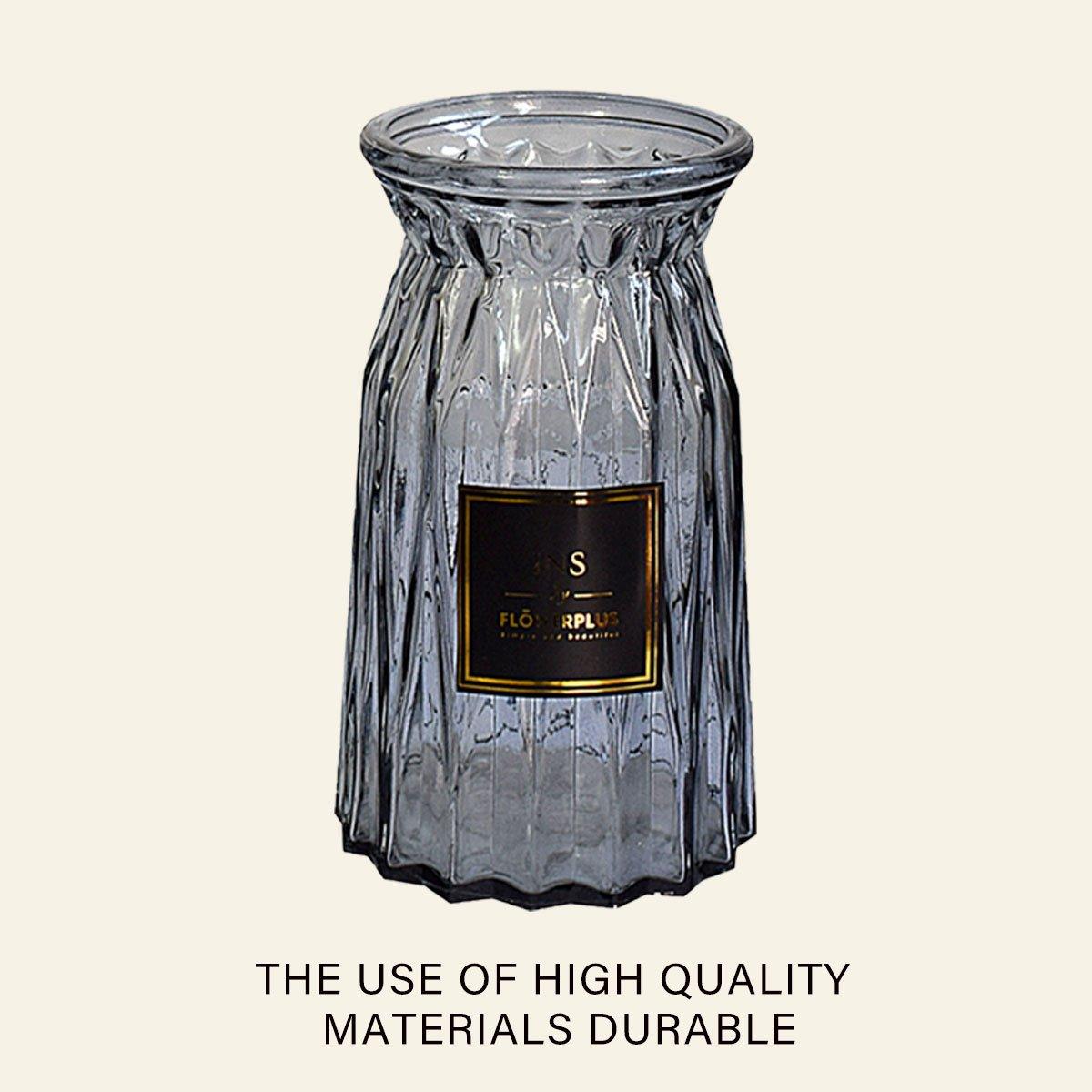 2 Pcs Glass Vase Hydroponic Flower Arrangement Vase for Living Room Decoration - Transparent