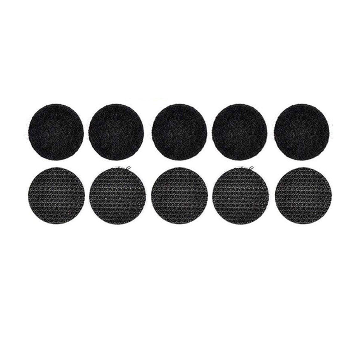Strong Sticky Round Self Adhesive Dots DIY Bond Tape No Mark Fasteners - Black 4 Pairs - 50mm