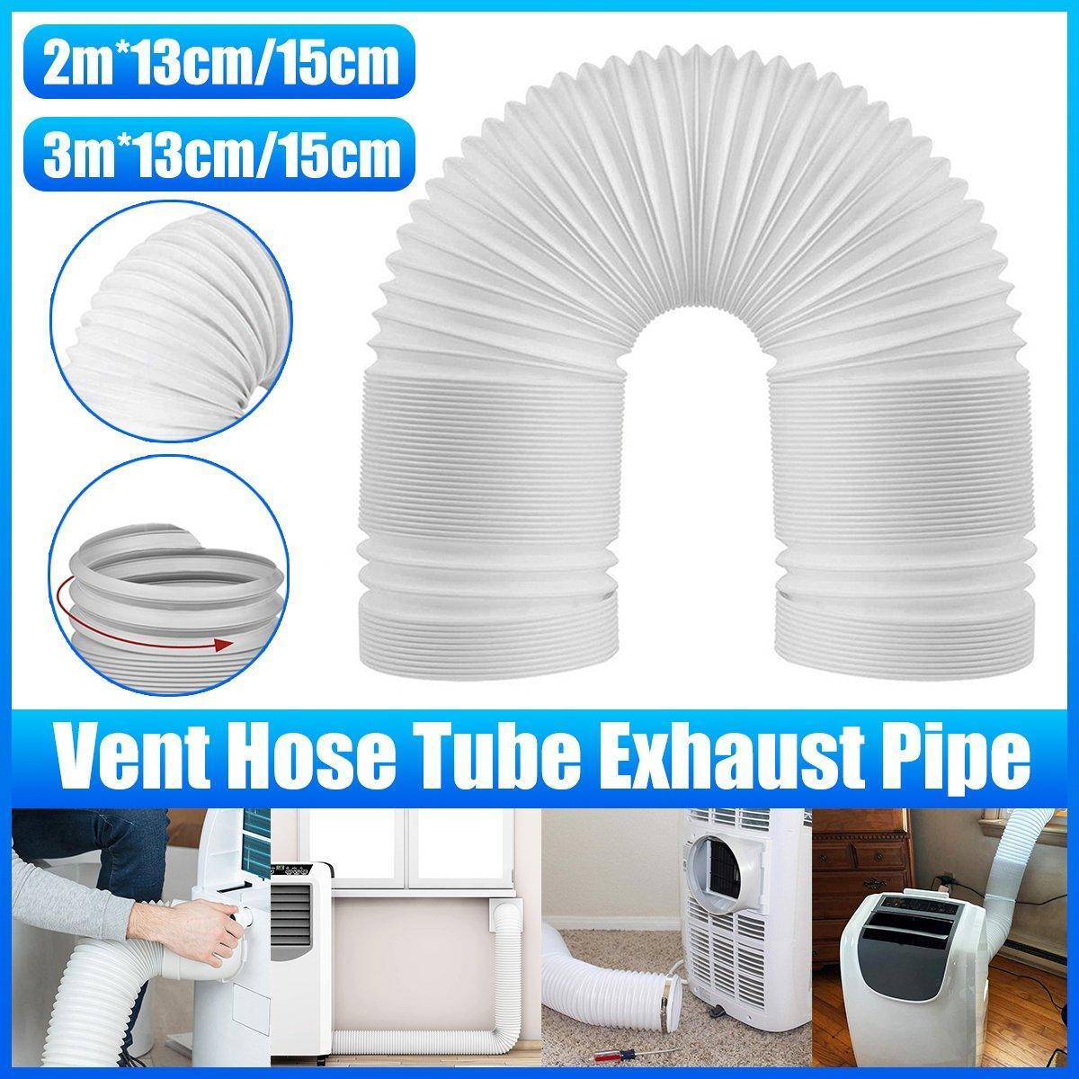 Portable Air Conditioner Exhaust Hose 13/15cm Extendable Vent Pipe PP Steel Wire - 2m x 15cm