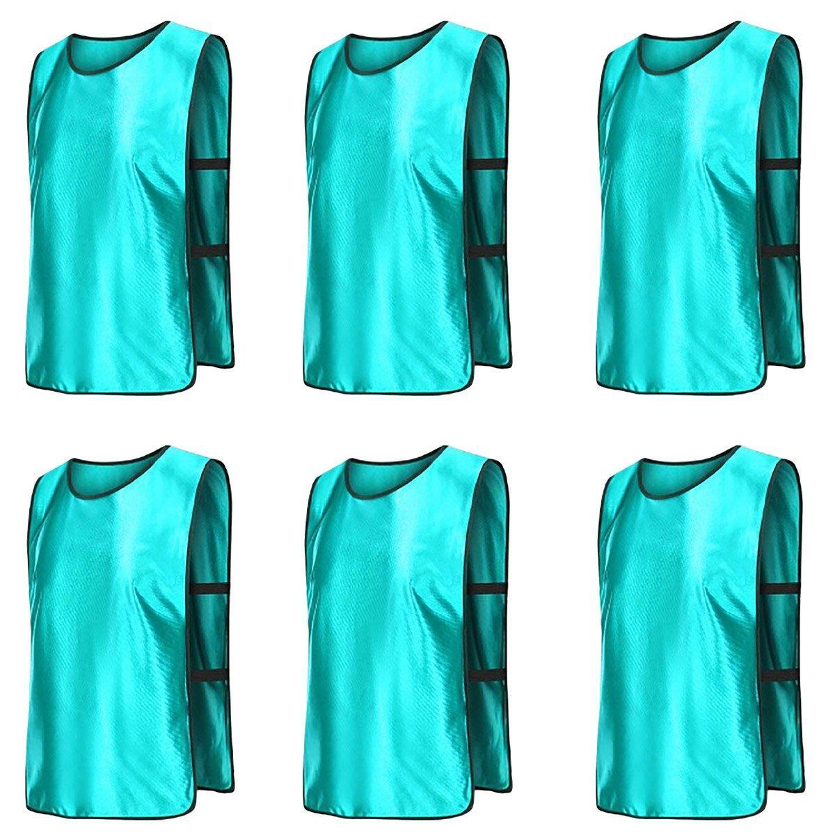 6X Sports Training Bibs Soccer Vests Group Team Bibs Basketball Cricket Football - Dark Blue-M