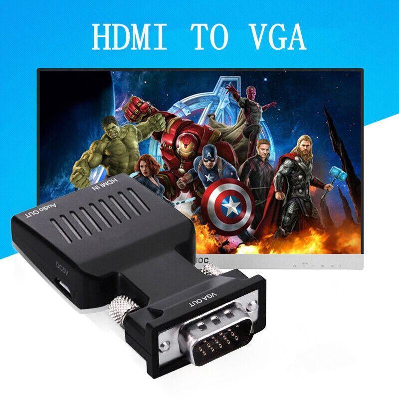 Hdmi To Vga Male Video Adapter Female Cable Converter With Audio Hd 1080P Au