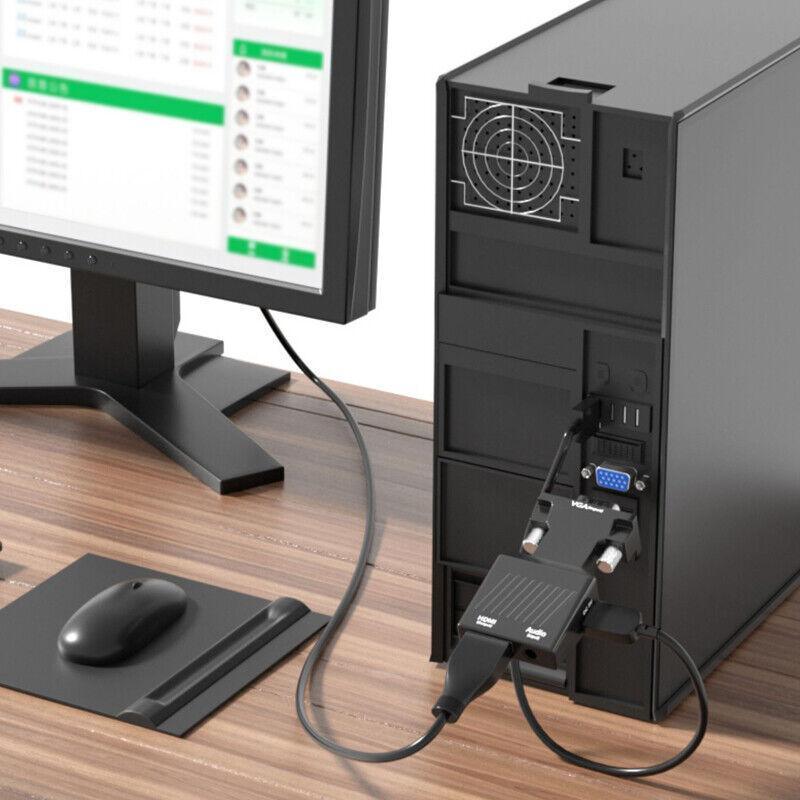 Hdmi To Vga Male Video Adapter Female Cable Converter With Audio Hd 1080P Au