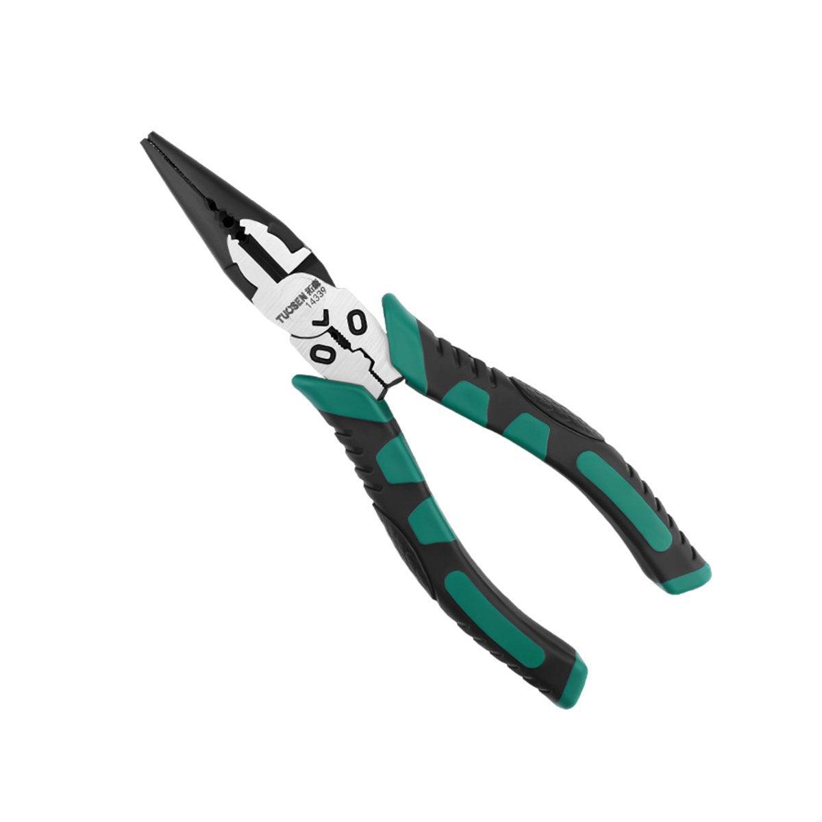 Labor-Saving Multi-Functional Tiger Pliers Flat Needle-Nose Diagonal Wire Pliers - Wire cutters-9inch