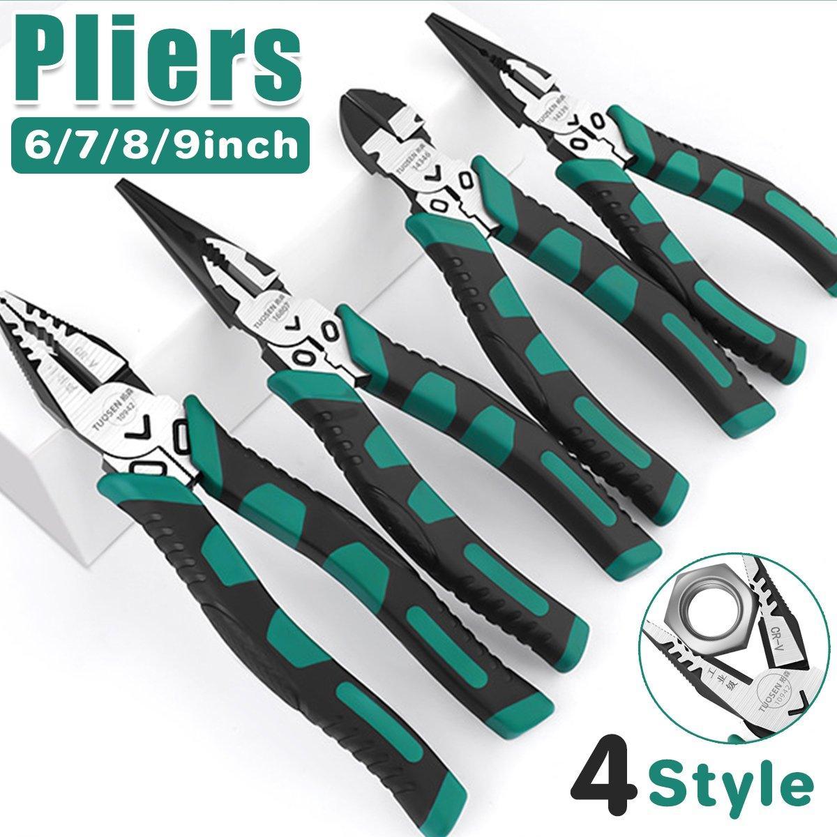 Labor-Saving Multi-Functional Tiger Pliers Flat Needle-Nose Diagonal Wire Pliers - Wire cutters-7inch