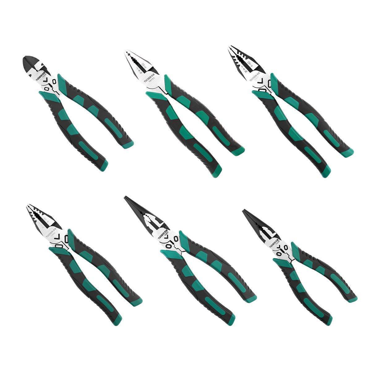 Labor-Saving Multi-Functional Tiger Pliers Flat Needle-Nose Diagonal Wire Pliers - Wire cutters-7inch