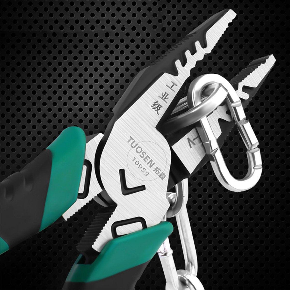 Labor-Saving Multi-Functional Tiger Pliers Flat Needle-Nose Diagonal Wire Pliers - Nose pliers-8inch