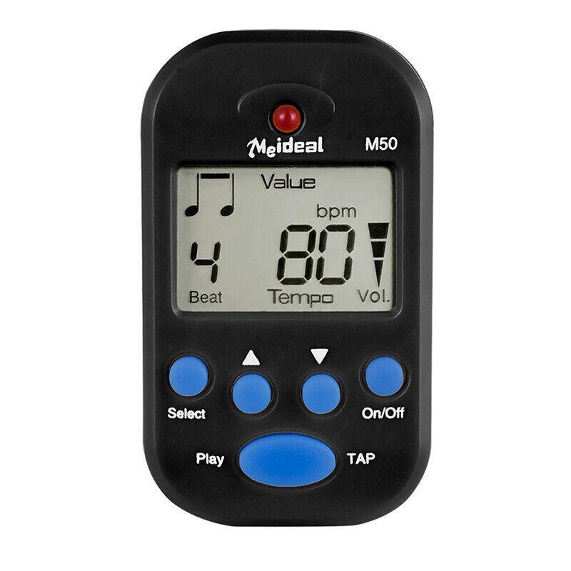 Metronome Digital Lcd Clip-On Mini Professional For Guitar Violin Accessories Au - Black