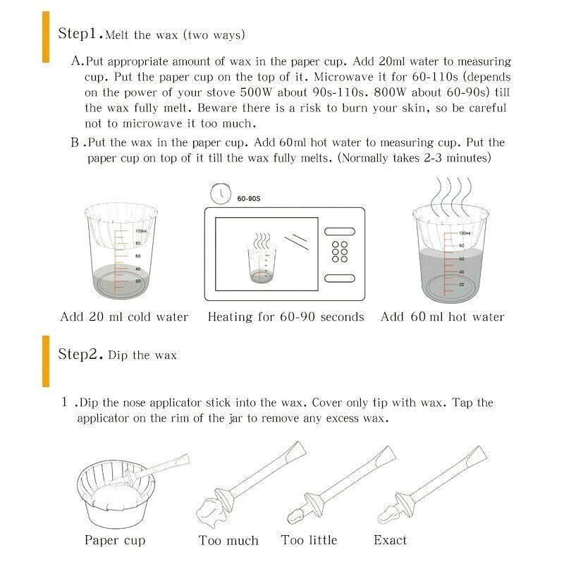 Nose Ear Hair Removal Wax Kit Sticks Easy Mens Nasal Waxing Remover Strips