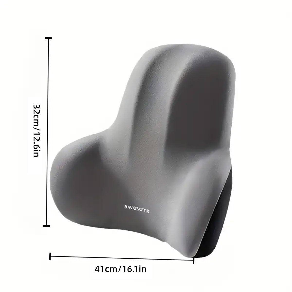 Office Chair Back Support Lumbar Cushion Seat Memory Foam Lumbar Pillow Comfort - Black