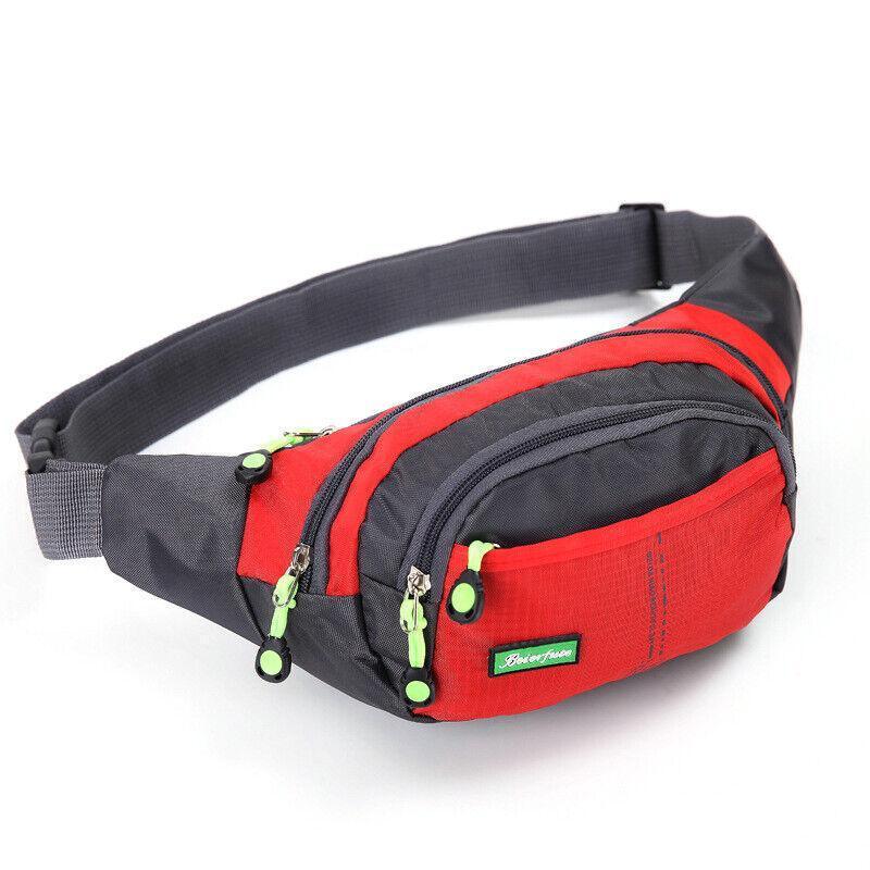 Fanny Pack Zip Pouch Hiking Climbing Sport Bum Waist Bag - Black