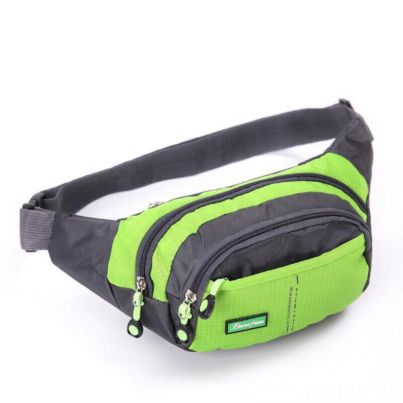 Fanny Pack Zip Pouch Hiking Climbing Sport Bum Waist Bag - Green