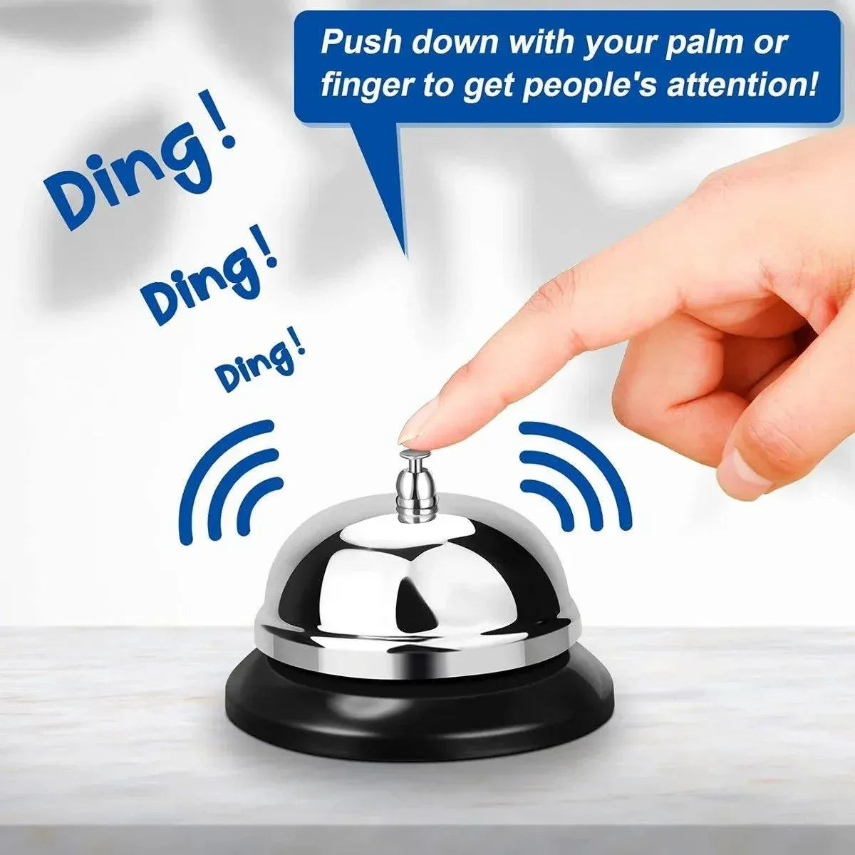 2-Piece Silver Counter Service Bell Set