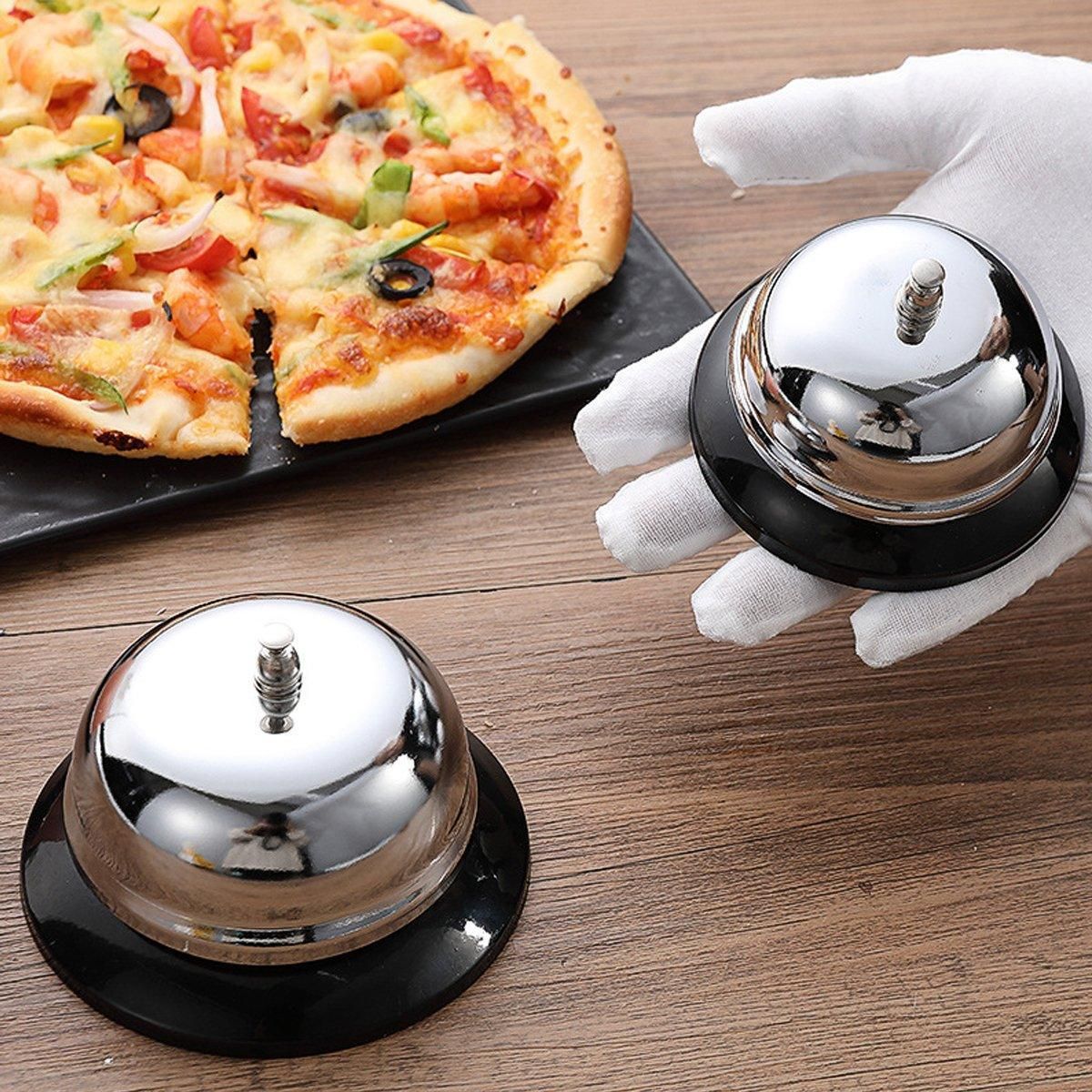 2-Piece Silver Counter Service Bell Set
