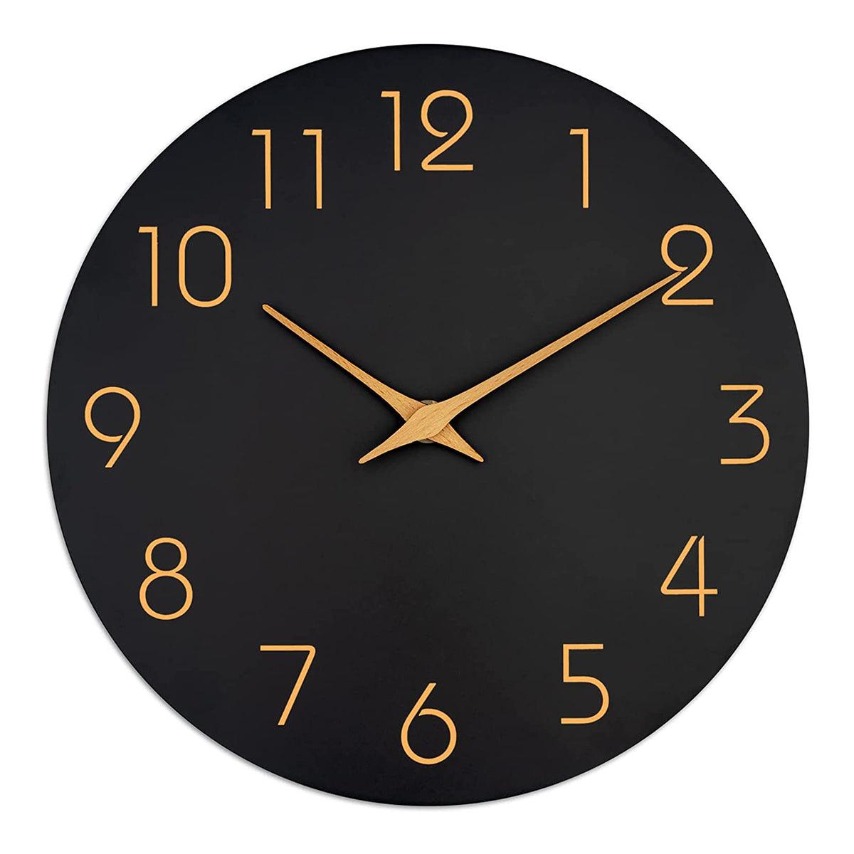 12 Inch Digital Wall Clock Simple Hanging Watch for Living Room Home Decoration - Black