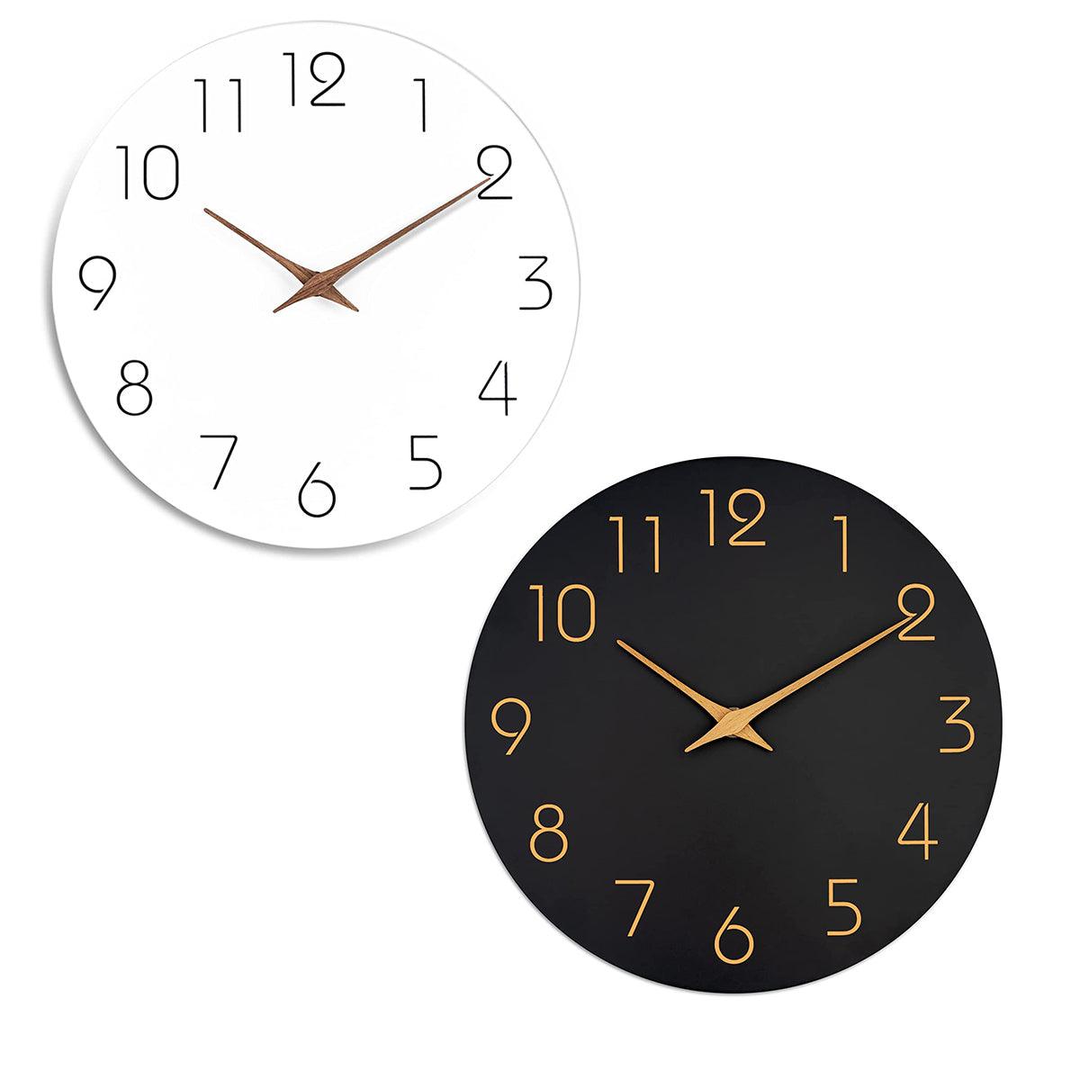 12 Inch Digital Wall Clock Simple Hanging Watch for Living Room Home Decoration - White